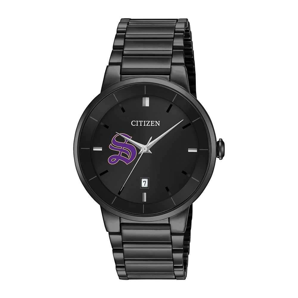 Men's Citizen Watch Sewanee Tigers Black Dial Stainless Steel Watch