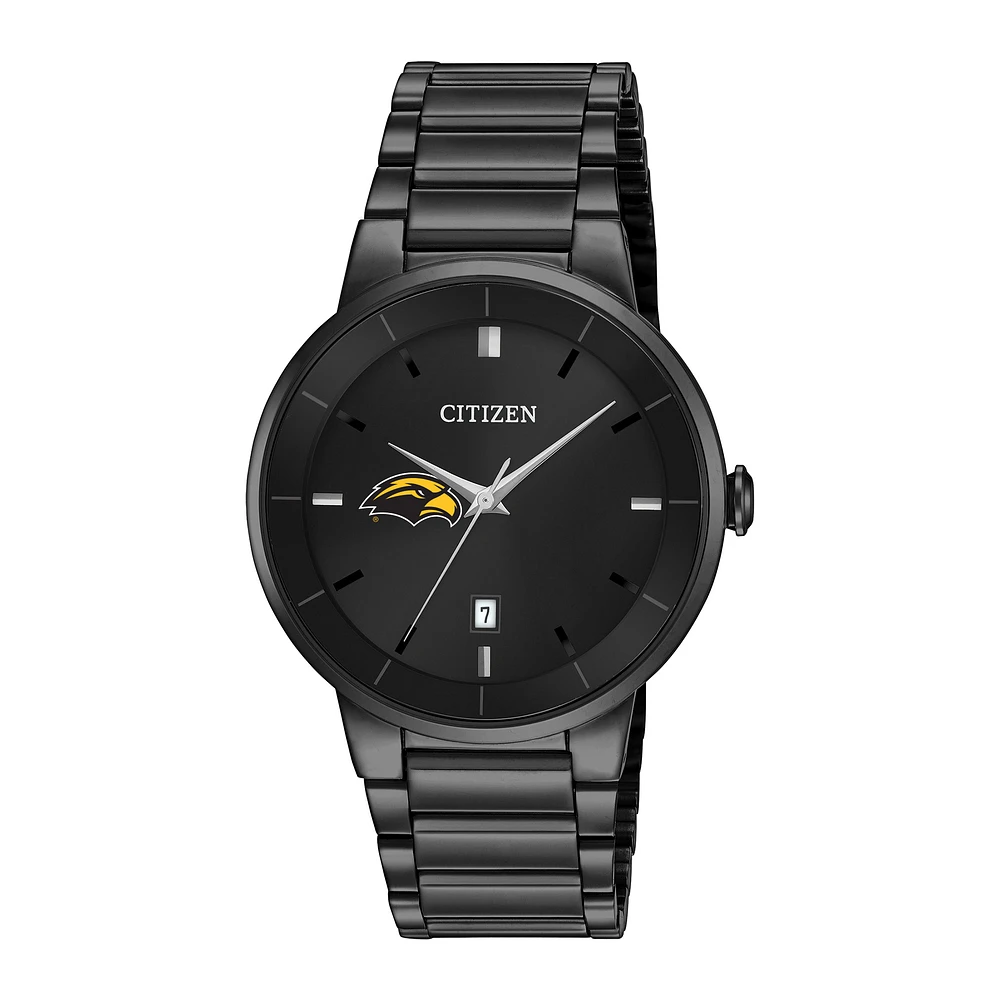 Men's Citizen Watch Southern Miss Golden Eagles Black Dial Stainless Steel Watch