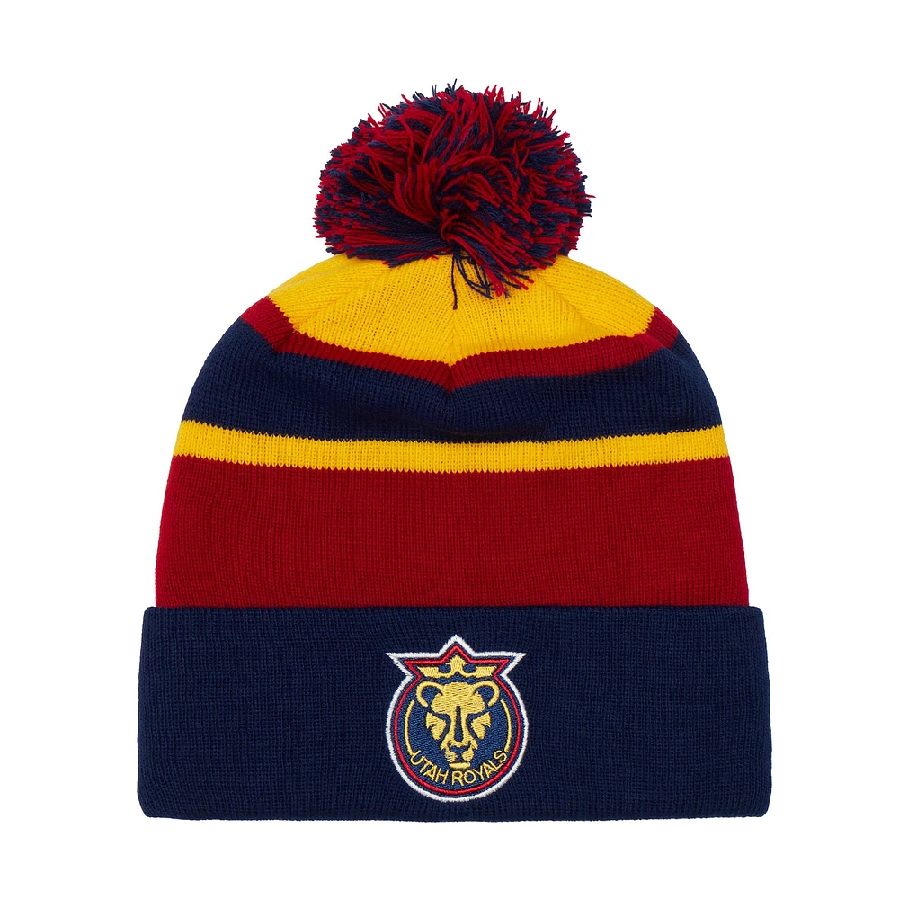 Blue Utah Royals Cuffed Knit Hat with Pom