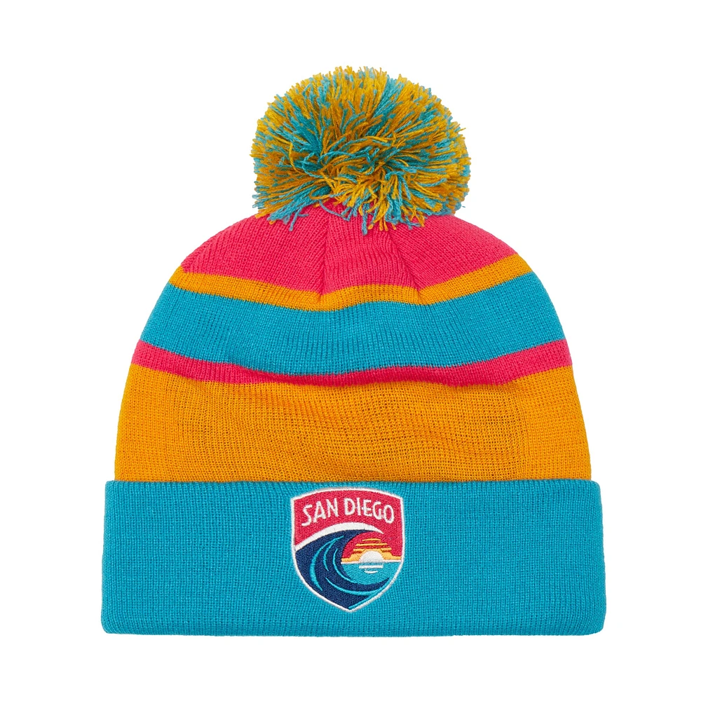 Blue San Diego Wave FC Cuffed Knit Hat with Pom