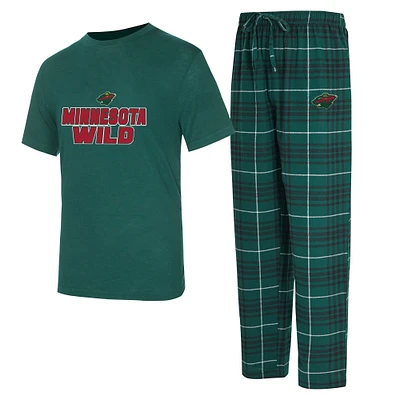 Men's Concepts Sport Minnesota Wild Vector Top & Pants Sleep Set
