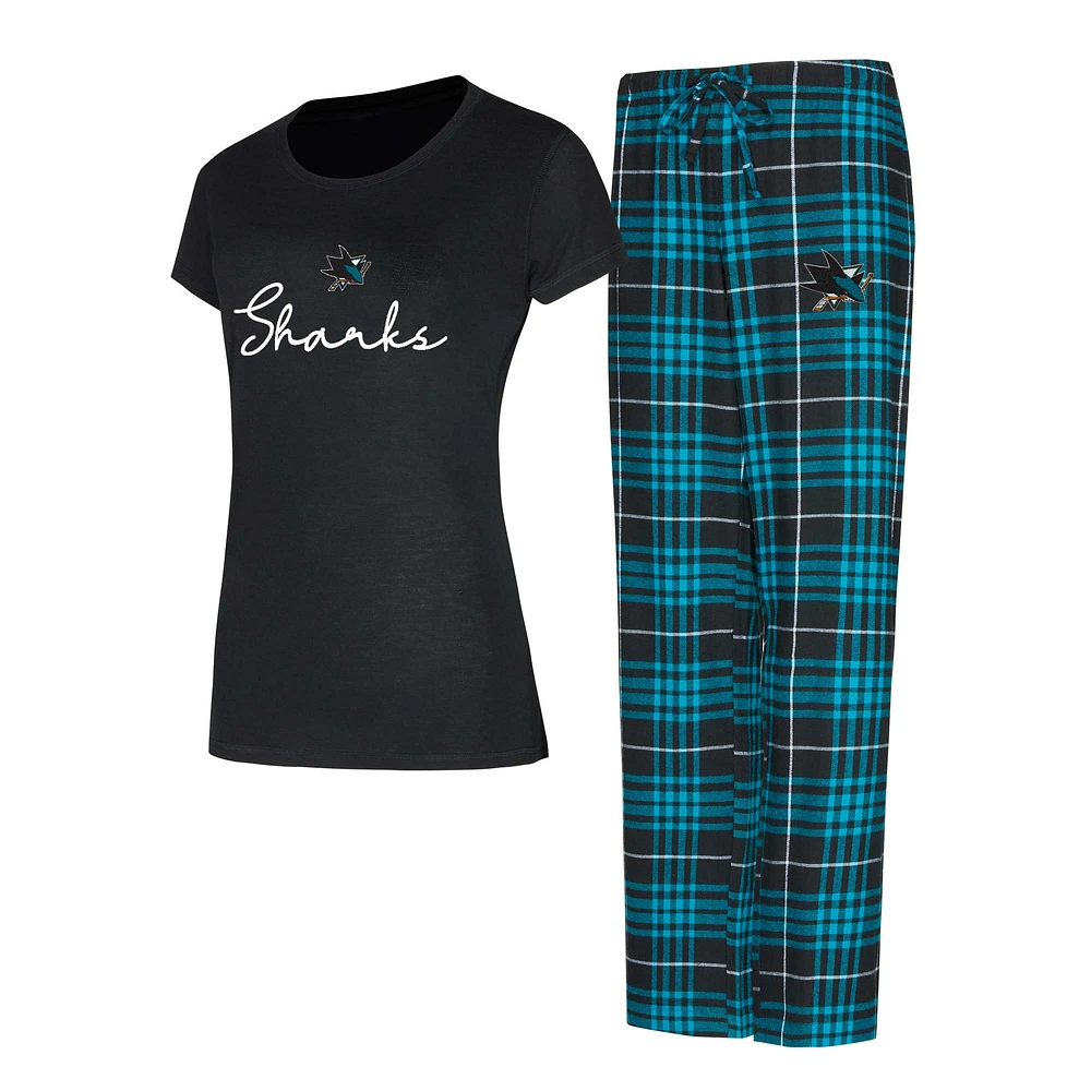 Women's Concepts Sport San Jose Sharks Vector Top & Pants Sleep Set
