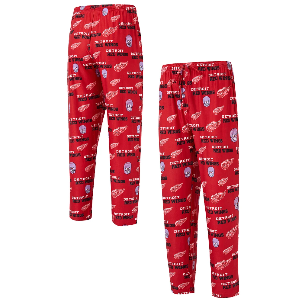 Men's Concepts Sport Red Detroit Wings All Over Print Knit Pants