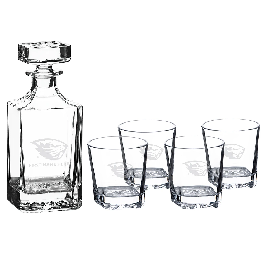 Oregon State Beavers Five-Piece Personalized Decanter Set