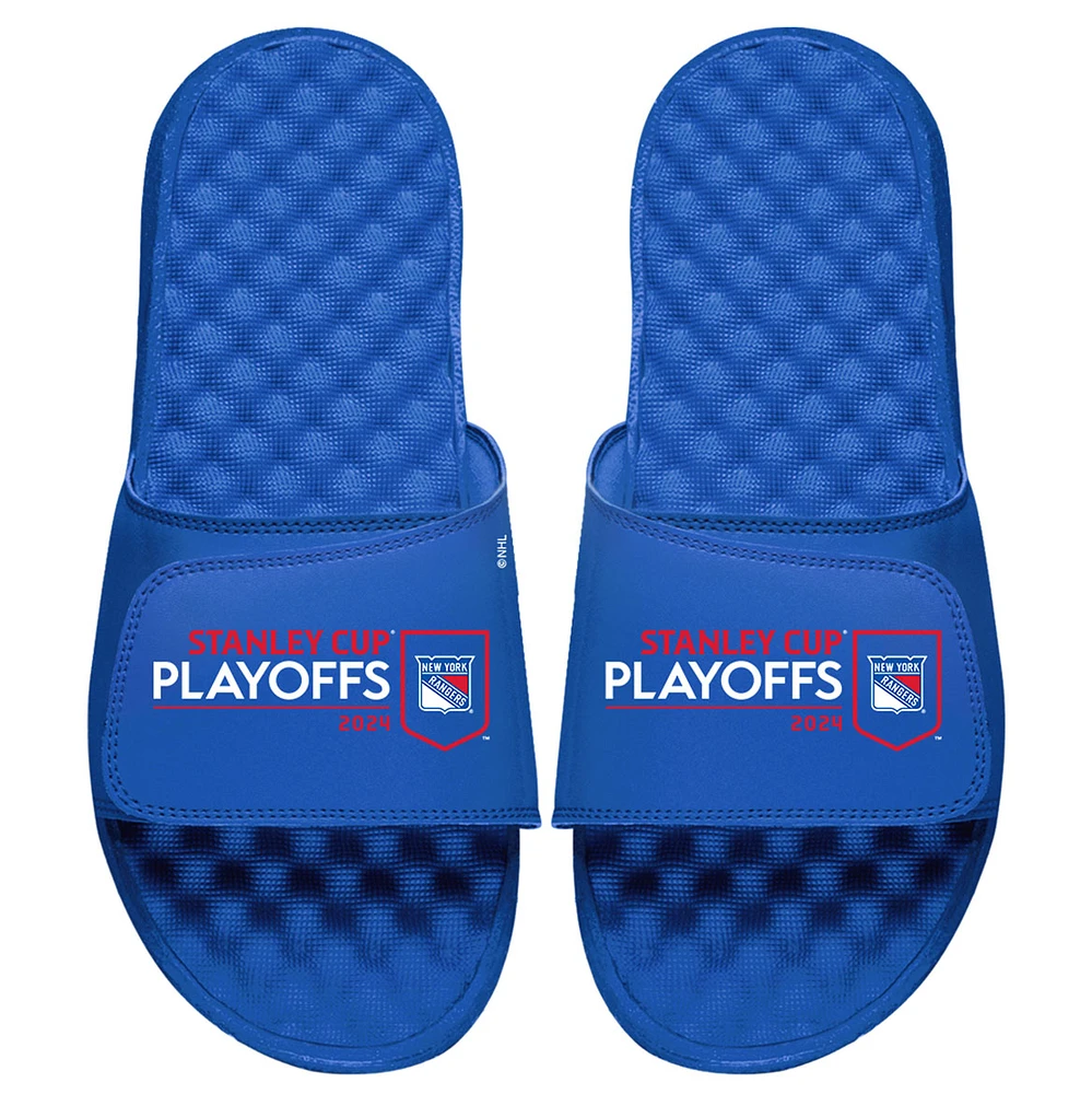 Youth ISlide Blue New York Rangers 2024 Stanley Cup Playoffs Slide Sandals