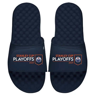 Youth ISlide Navy Edmonton Oilers 2024 Stanley Cup Playoffs Slide Sandals