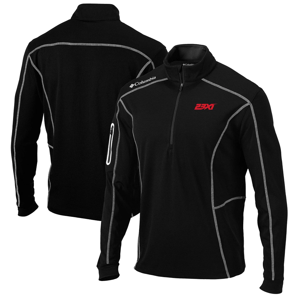 Men's Columbia Black 23XI Racing Omni-Wick Shotgun Quarter-Zip Pullover Jacket