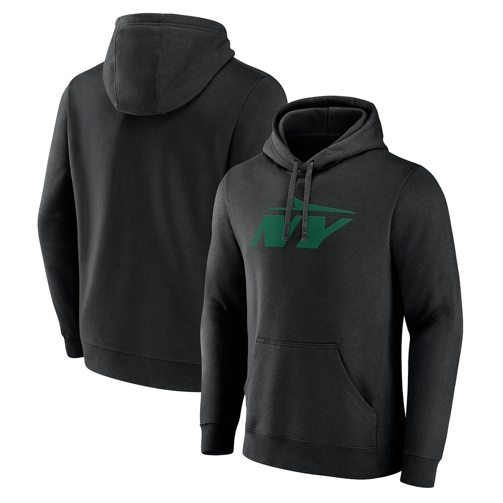 Men's Black New York Jets Secondary Logo Pullover Hoodie
