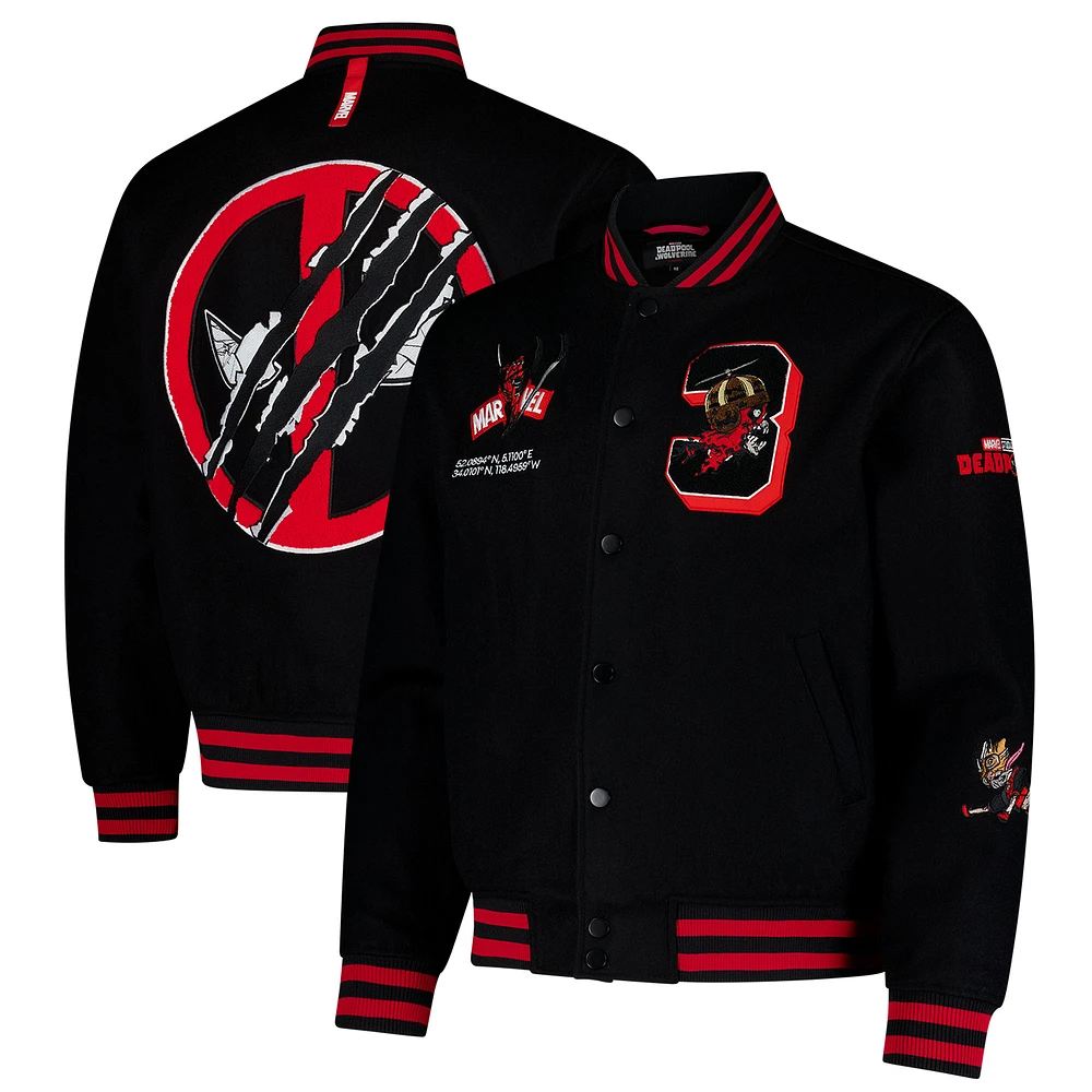 Unisex Team Liquid Black Deadpool Full-Snap Varsity Jacket
