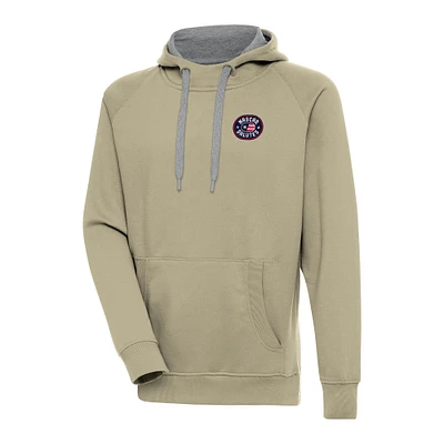 Men's Antigua Khaki NASCAR Salutes Victory Pullover Hoodie