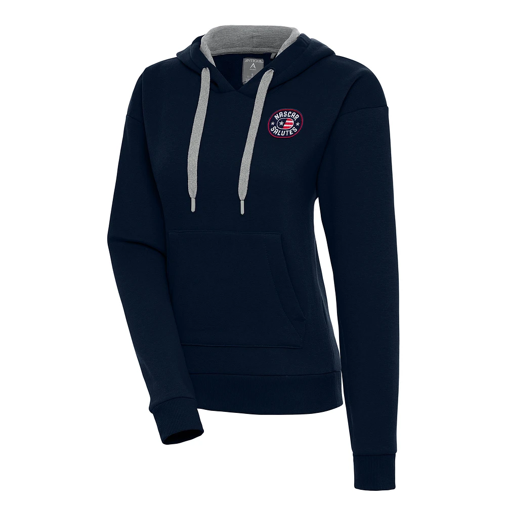 Women's Antigua Navy NASCAR Salutes Victory Pullover Hoodie