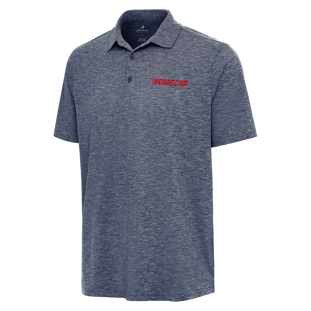 Men's Antigua Heather Navy NASCAR Patriotic Par 3 Polo