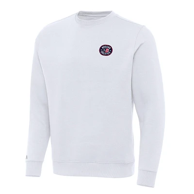 Men's Antigua White NASCAR Salutes Victory Pullover Sweatshirt