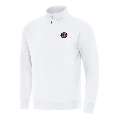 Men's Antigua White NASCAR Salutes Victory Quarter-Zip Jacket