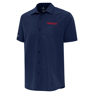 Men's Antigua Navy NASCAR Patriotic Activate Woven Button-Up Shirt