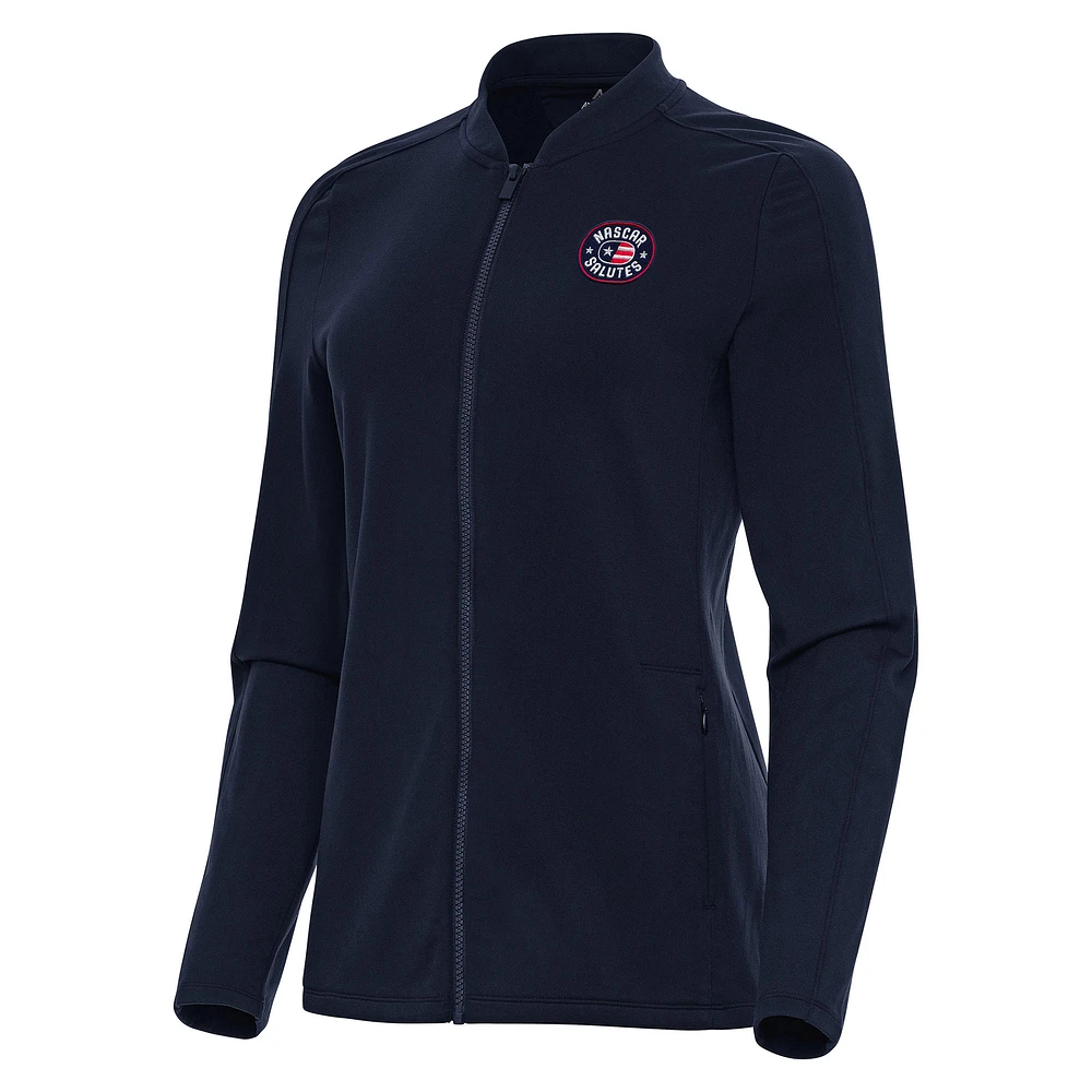 Women's Antigua Navy NASCAR Salutes Continual Full-Zip Jacket