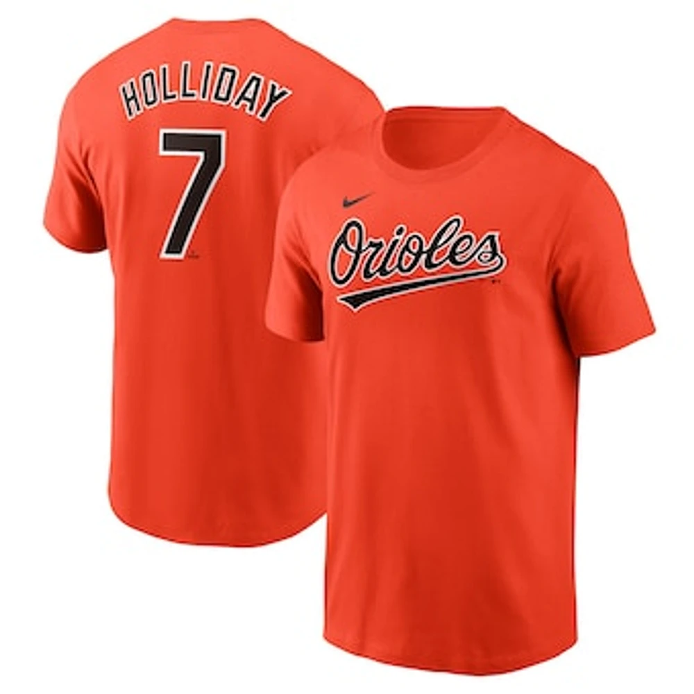 Men's Nike Jackson Holliday Orange Baltimore Orioles Fuse Name & Number T-Shirt