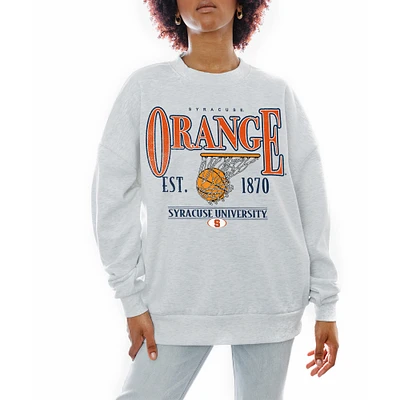 Women's Gameday Couture Gray Syracuse Orange Basketball Premium Fleece Drop Pullover Sweatshirt