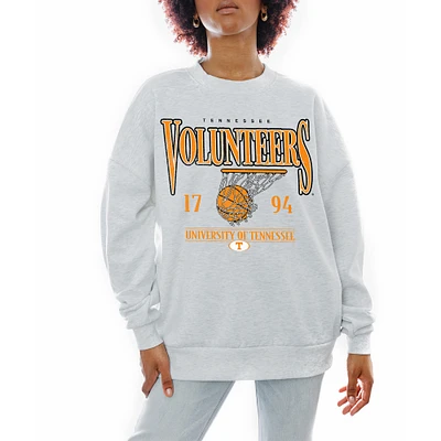 Women's Gameday Couture Gray Tennessee Volunteers Basketball Premium Fleece Drop Pullover Sweatshirt