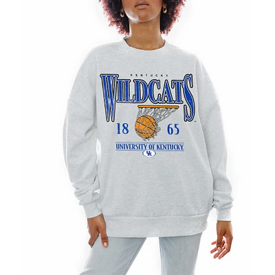 Women's Gameday Couture Gray Kentucky Wildcats Basketball Premium Fleece Drop Pullover Sweatshirt
