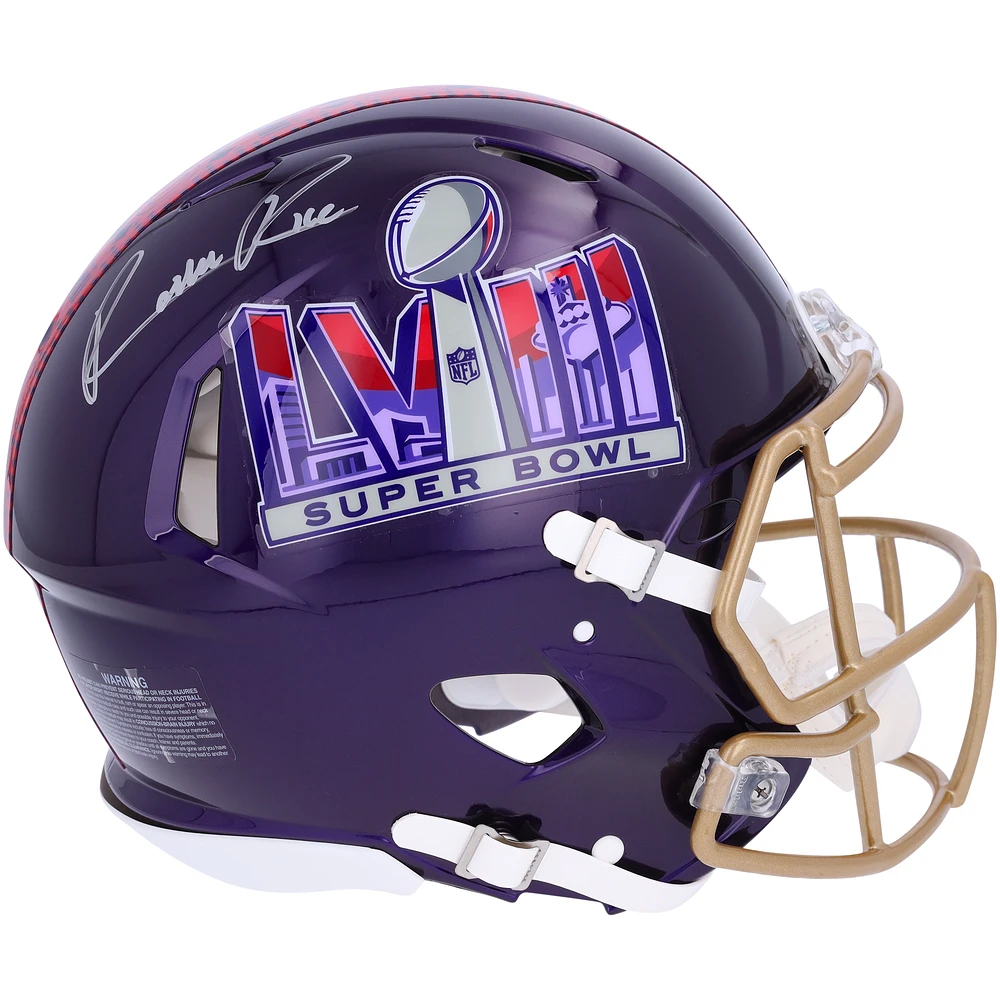 Rashee Rice Kansas City Chiefs Autographed Super Bowl LVIII Riddell Speed Authentic Helmet