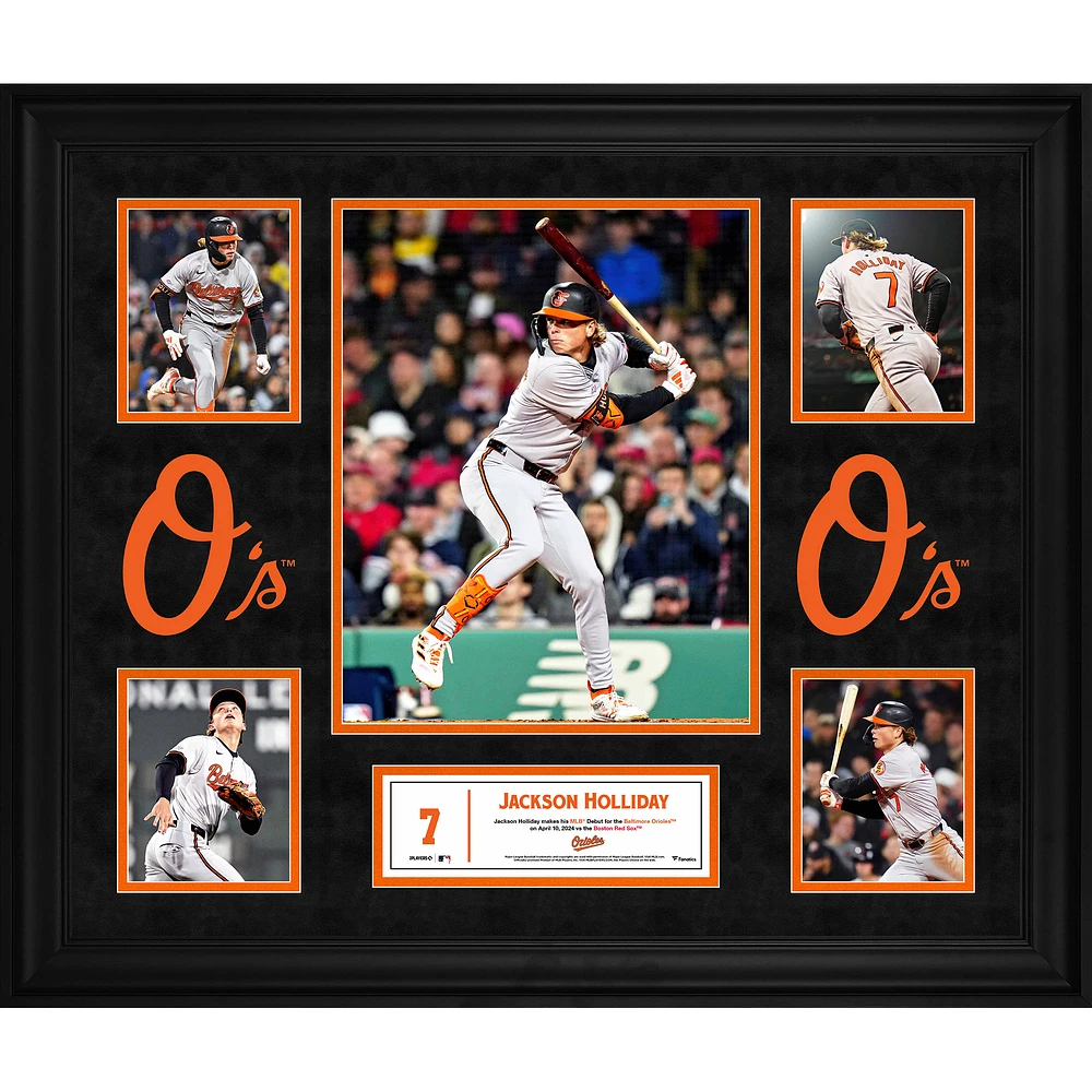 Jackson Holliday Baltimore Orioles Framed 2024 Debut 5-Photo Collage