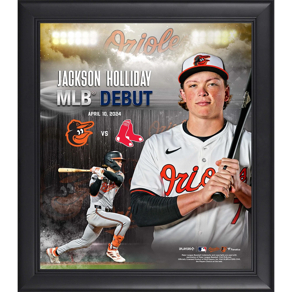 Jackson Holliday Baltimore Orioles Framed 15" x 17" 2024 MLB Debut Collage