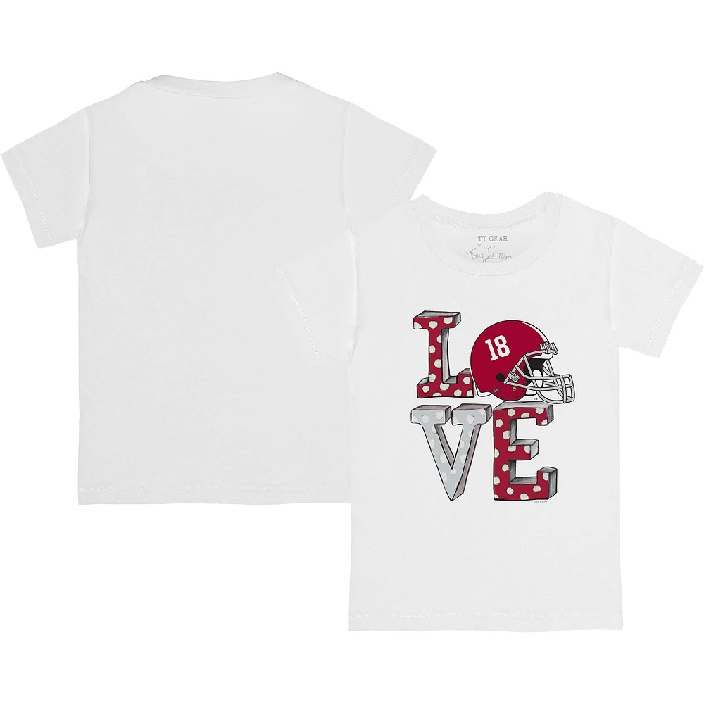 Youth Tiny Turnip White Alabama Crimson Tide Love T-Shirt