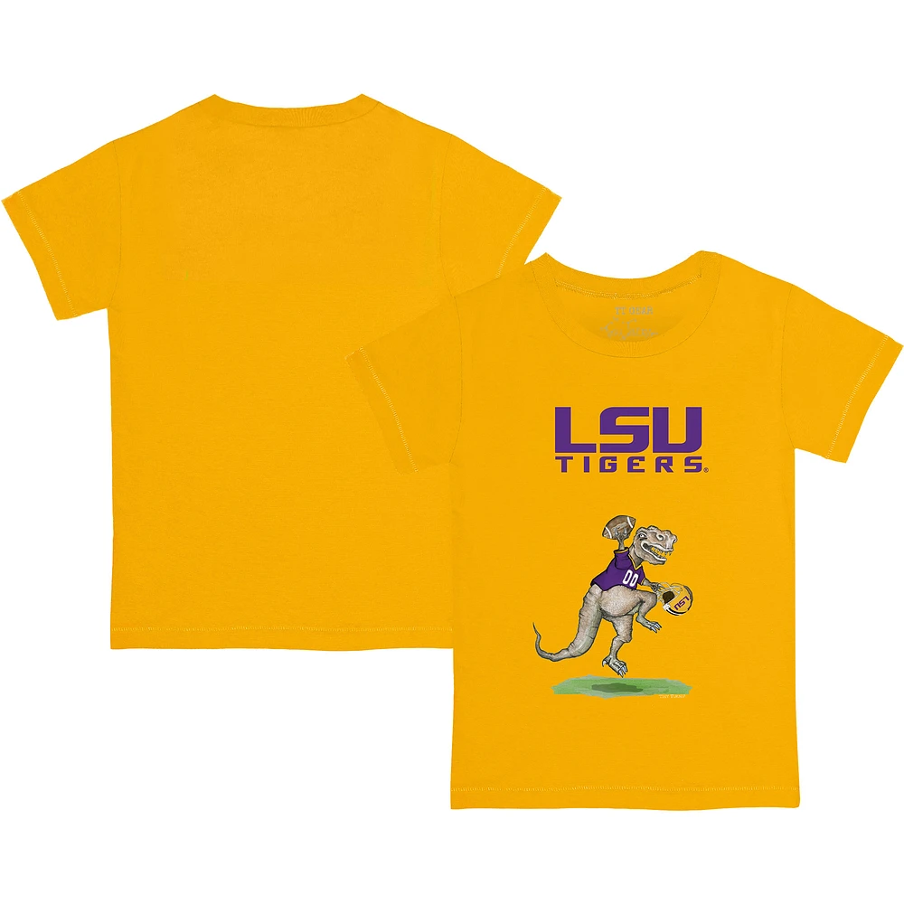 Youth Tiny Turnip Gold LSU Tigers T-Rex T-Shirt