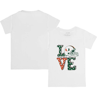 Youth Tiny Turnip White Miami Hurricanes Love T-Shirt
