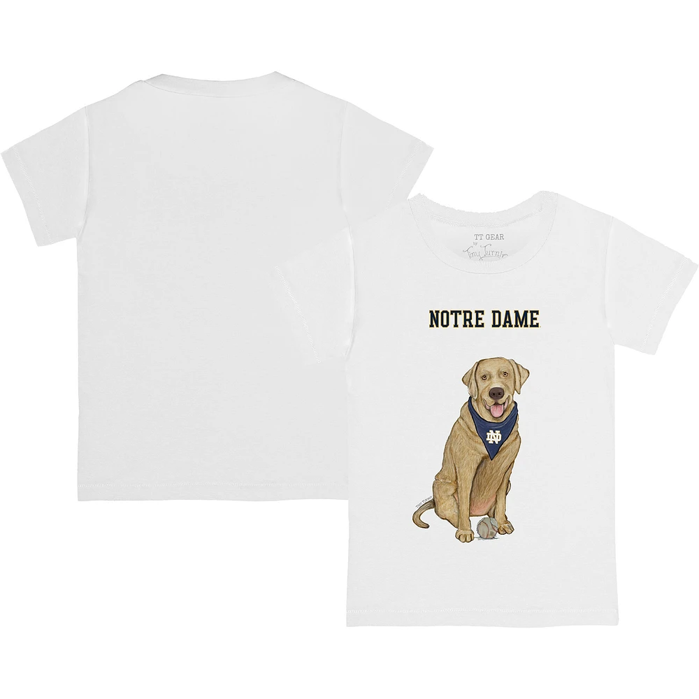 Youth Tiny Turnip White Notre Dame Fighting Irish Yellow Lab T-Shirt