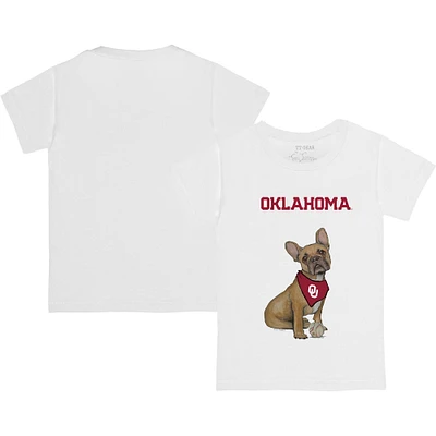 Youth Tiny Turnip White Oklahoma Sooners French Bulldog T-Shirt