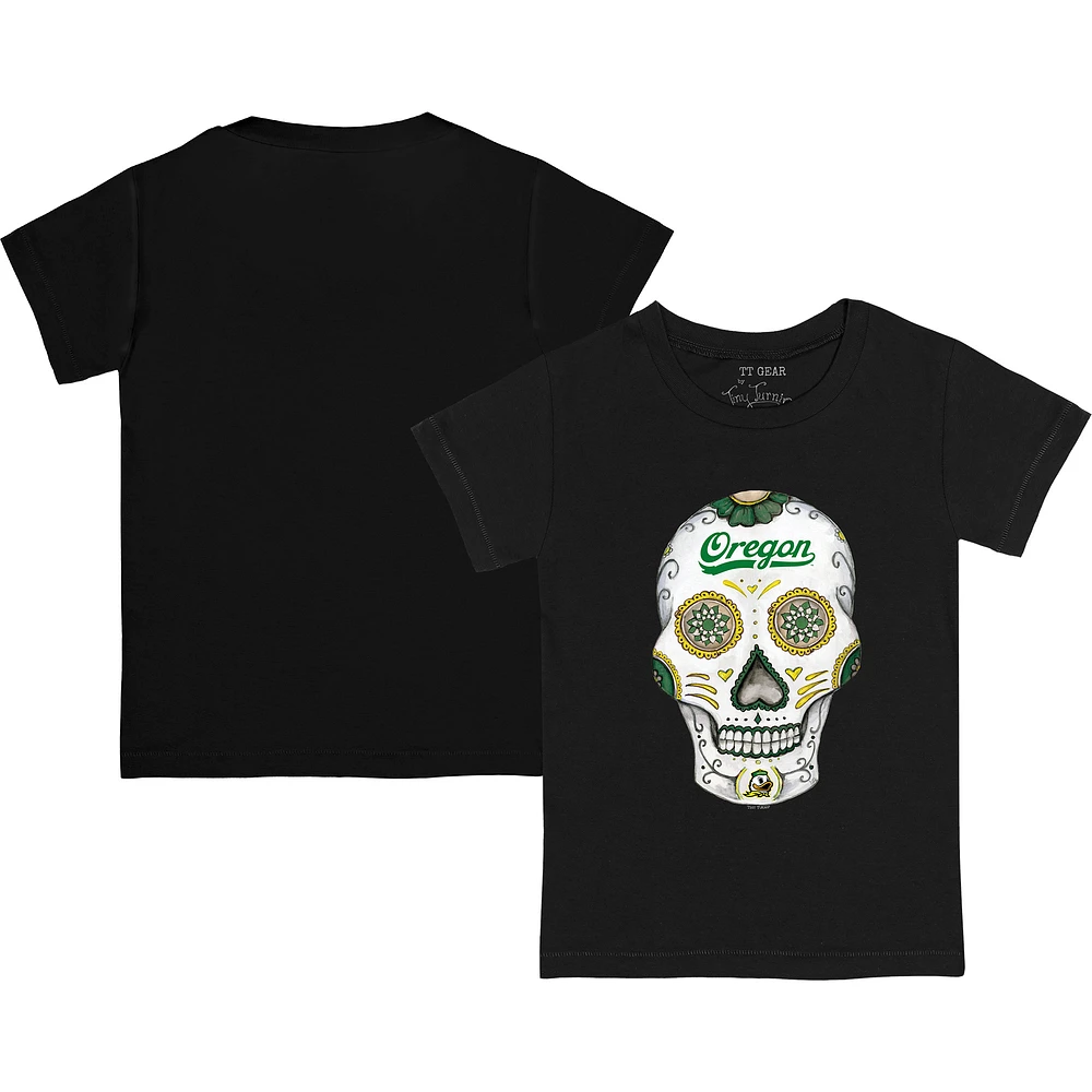 Youth Tiny Turnip Black Oregon Ducks Sugar Skull T-Shirt