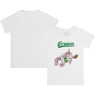 Youth Tiny Turnip White Oregon Ducks Unicorn T-Shirt