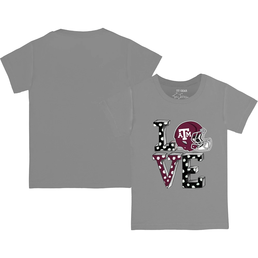 Youth Tiny Turnip Gray Texas A&M Aggies Love T-Shirt