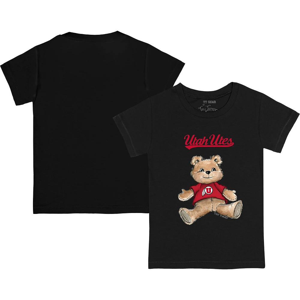 Youth Tiny Turnip Black Utah Utes Teddy Bear T-Shirt