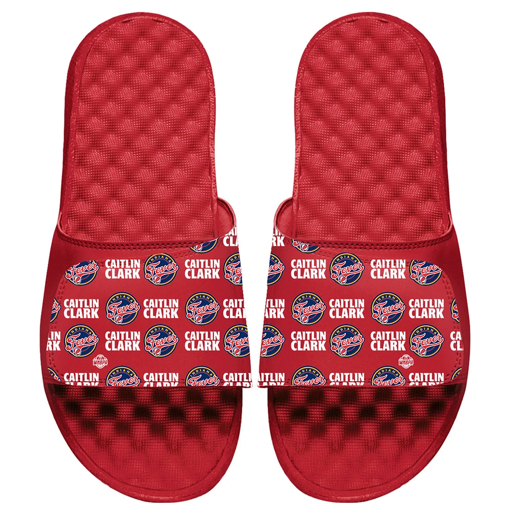 Unisex ISlide Caitlin Clark Red Indiana Fever 2024 WNBA Draft Team Pattern Slide Sandals