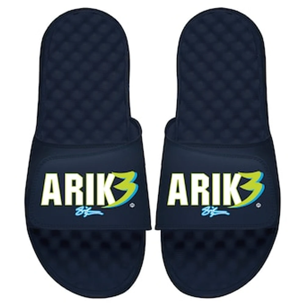 Unisex ISlide Arike Ogunbowale Navy Dallas Wings Signature Graphic Slide Sandals