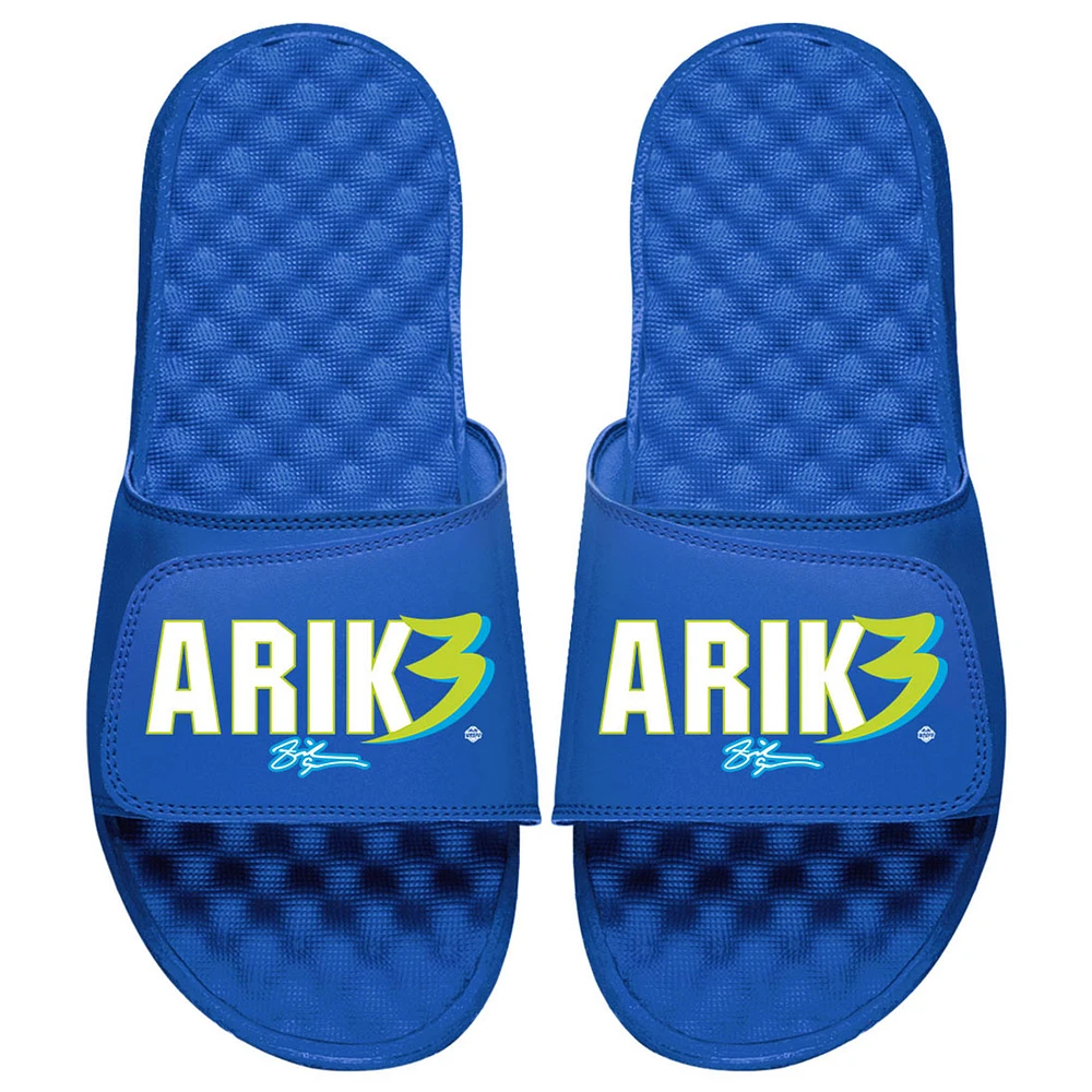 Unisex ISlide Arike Ogunbowale Royal Dallas Wings Signature Graphic Slide Sandals