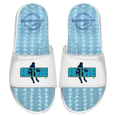 Unisex ISlide Arike Ogunbowale White Dallas Wings Silhouette Graphic Gel Slide Sandals