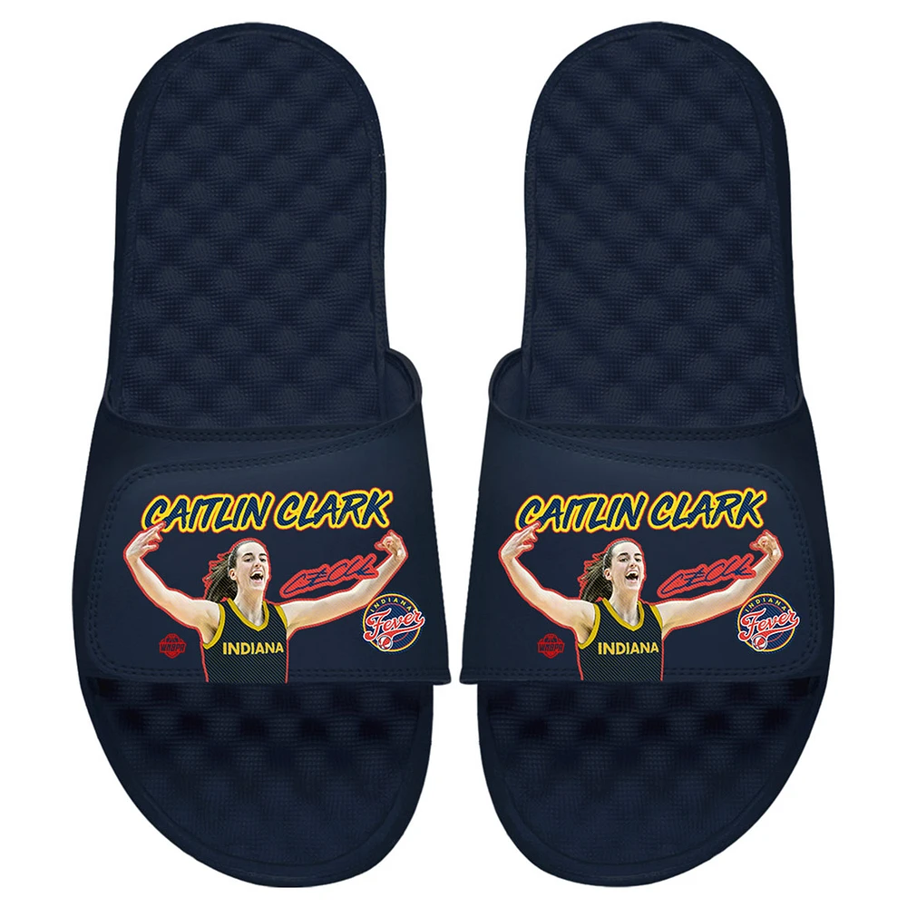 Unisex ISlide Caitlin Clark Navy Indiana Fever 2024 WNBA Draft Player College Slide Sandals