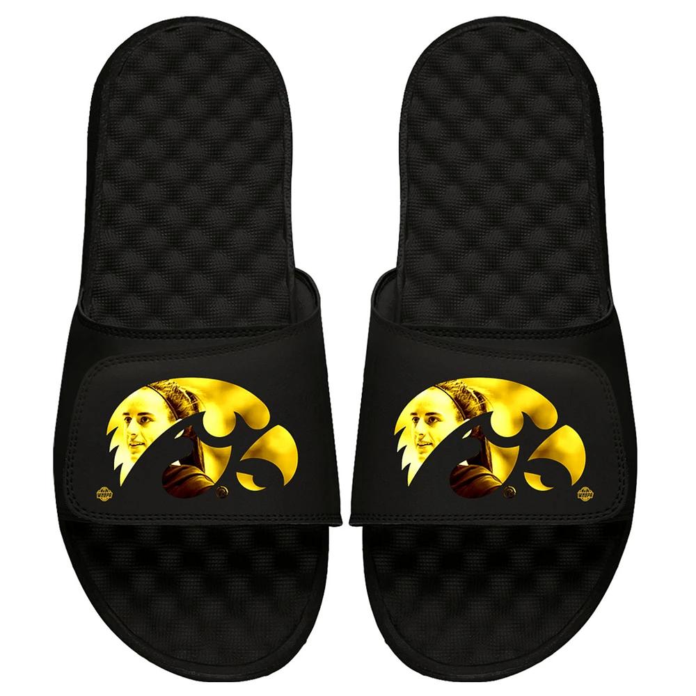 Youth ISlide Caitlin Clark Black Iowa Hawkeyes Clipping Mask Slide Sandals