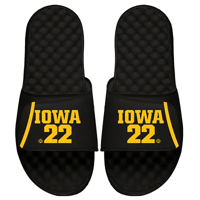 Unisex ISlide Caitlin Clark Black Iowa Hawkeyes Jersey Number Slide Sandals