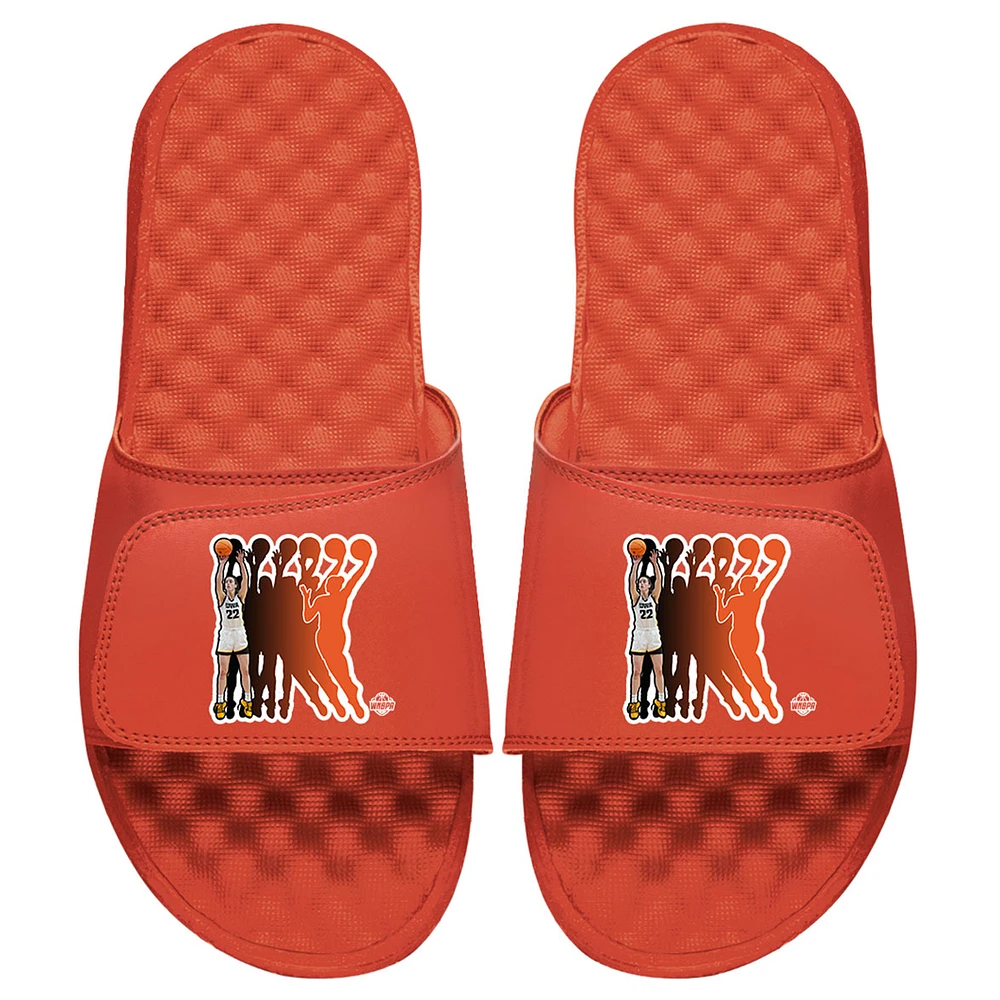 Youth ISlide Caitlin Clark Orange Iowa Hawkeyes Logo Blend Slide Sandals