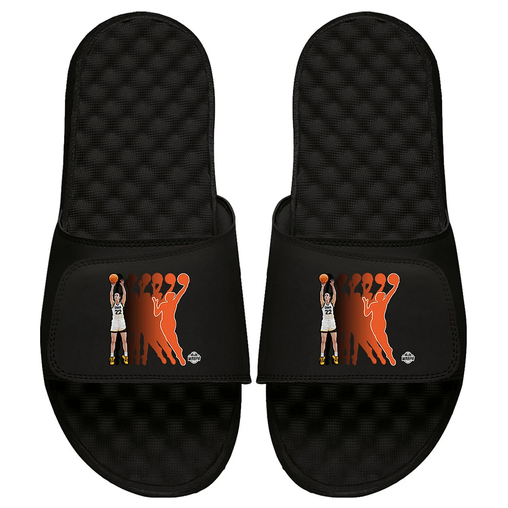Unisex ISlide Caitlin Clark Black Iowa Hawkeyes Logo Blend Slide Sandals