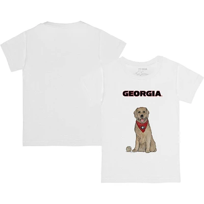 Toddler Tiny Turnip White Georgia Bulldogs Golden Retriever T-Shirt