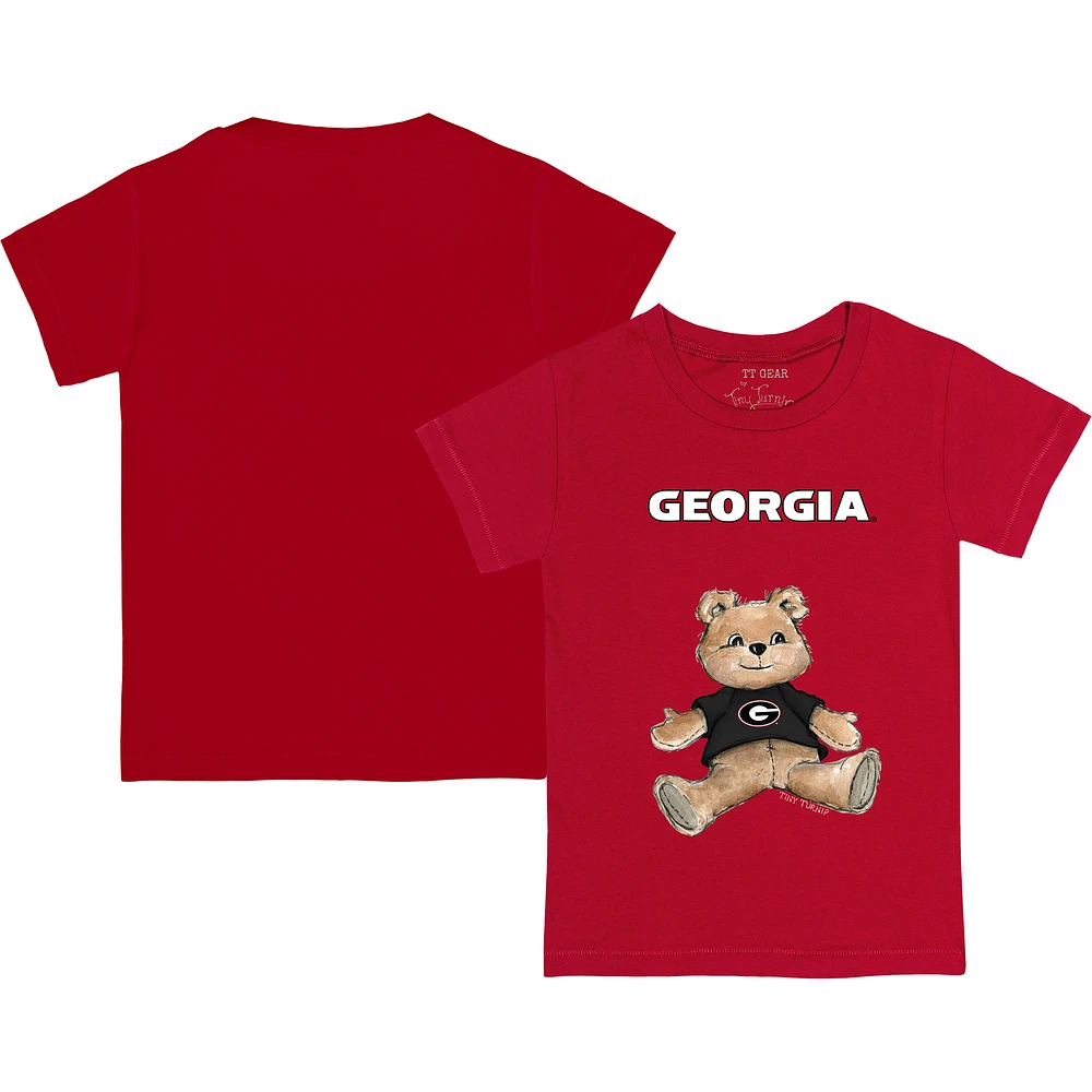 Toddler Tiny Turnip Red Georgia Bulldogs Teddy Bear T-Shirt