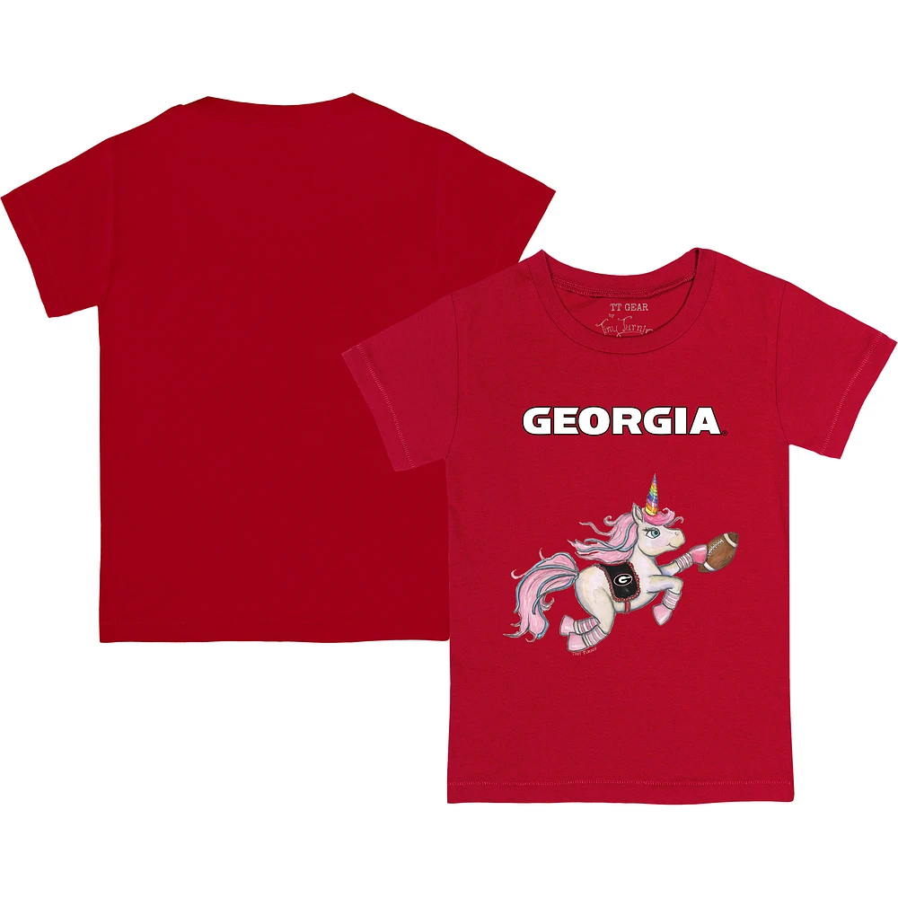Toddler Tiny Turnip Red Georgia Bulldogs Unicorn T-Shirt