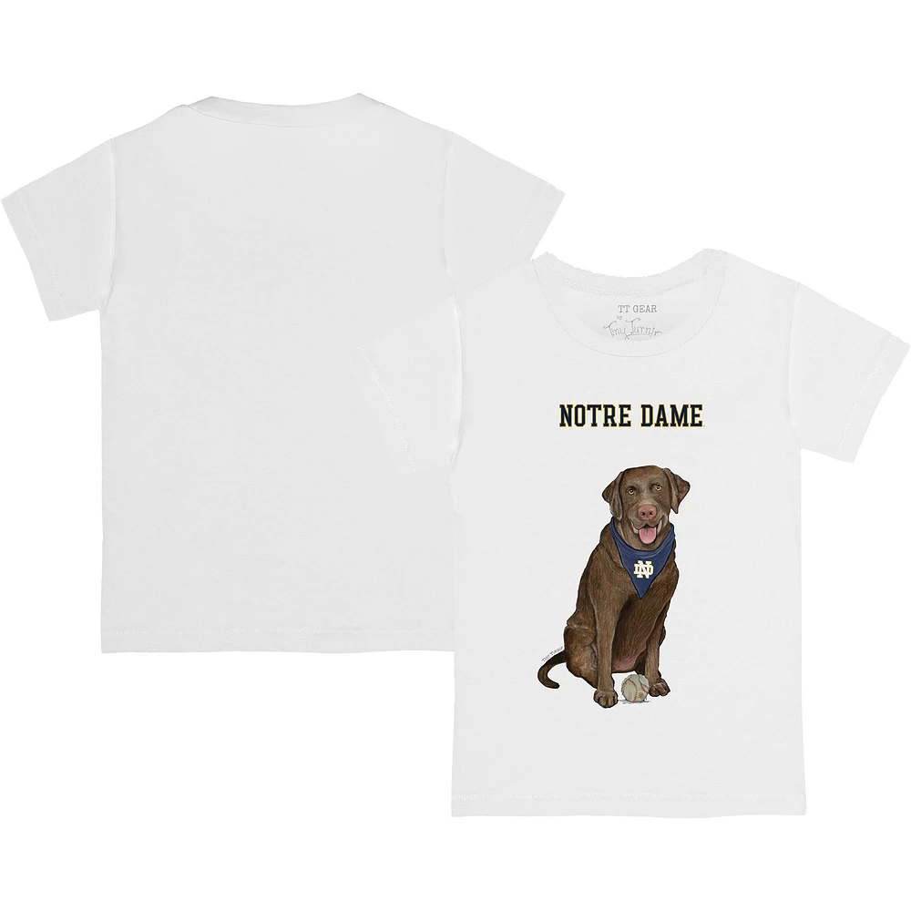Toddler Tiny Turnip White Notre Dame Fighting Irish Chocolate Lab T-Shirt