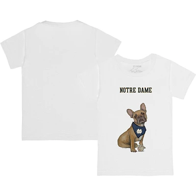 Toddler Tiny Turnip White Notre Dame Fighting Irish French Bulldog T-Shirt